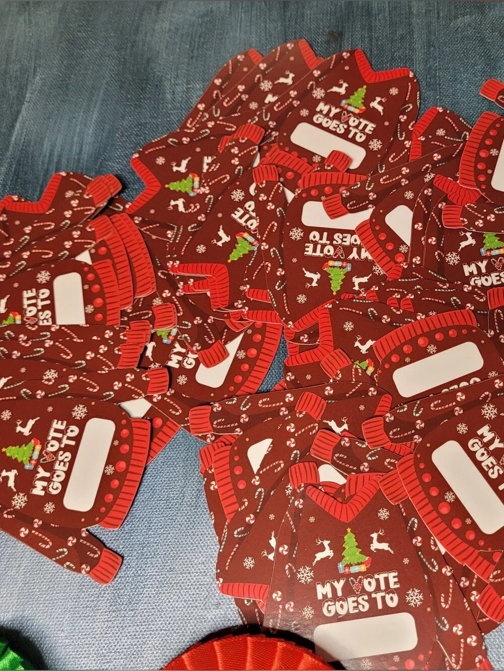 Ugly Christmas Sweater Party Ribbons And Voters Box